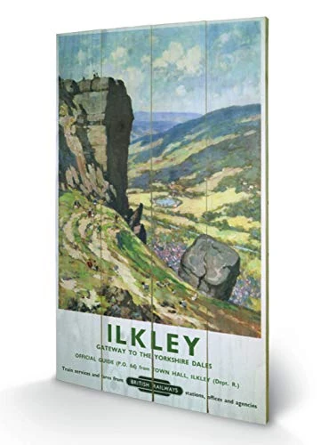 Pyramid International Ilkley 2 Wood Print, Multi-Colour, 45 x 76 x 1.3 cm