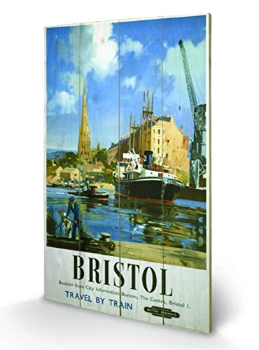 Pyramid International Bristol 5 Wood Print, Multi-Colour, 45 x 76 x 1.3 cm