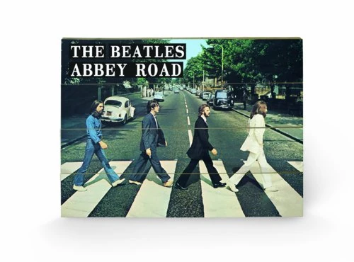 Pyramid International The Beatles Abbey Road Wood Print, Multi-Colour, 40 x 59 x 1.3 cm