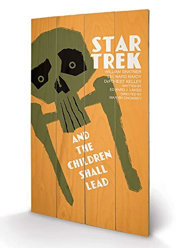 Pyramid International Star Trek and The Children Shall Lead Wood Print, Multi-Colour, 45 x 76 x 1.3 cm