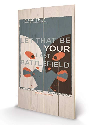 Pyramid International Star Trek Let That Be Your Last Battlefield Wood Print, Multi-Colour, 45 x 76 x 1.3 cm