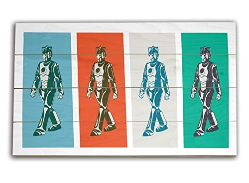 Pyramid International Doctor Who Walking Cyberman Wood Print, Multi-Colour, 45 x 76 x 1.3 cm