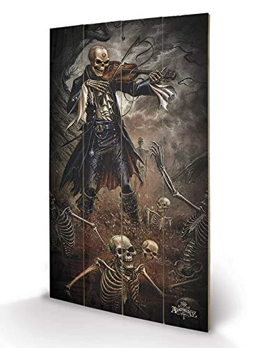 Pyramid International Alchemy Danse Macabre Wood Print, Multi-Colour, 45 x 76 x 1.3 cm - Image 1