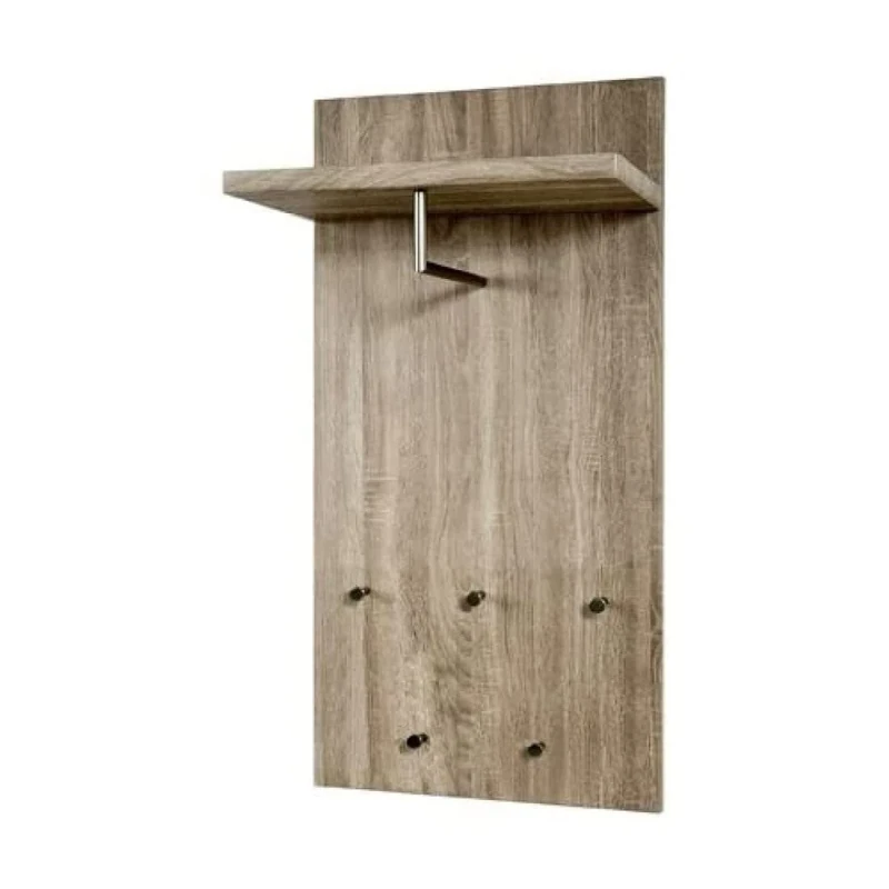 HAKU Möbel Wardrobe Stainless Steel Look, Dark Oak, Mdf, Metal - Size: W 49 cm X H 100 cm X D 31 cm, Style: Modern