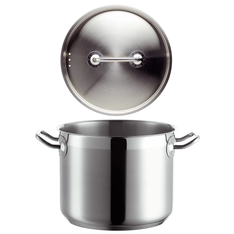 Mäser, Professional Series, 20 cm Vegetable Pot with Lid, Made Stainless Steel 18/10, Induction, Litre Scale