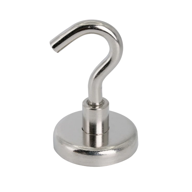 Ferrite Clamping Magnet with M6 Hook for Hanging, Holding or Displaying Items - 32mm Diameter x 45mm High - 5.8kg Pull - North - Pack of 20