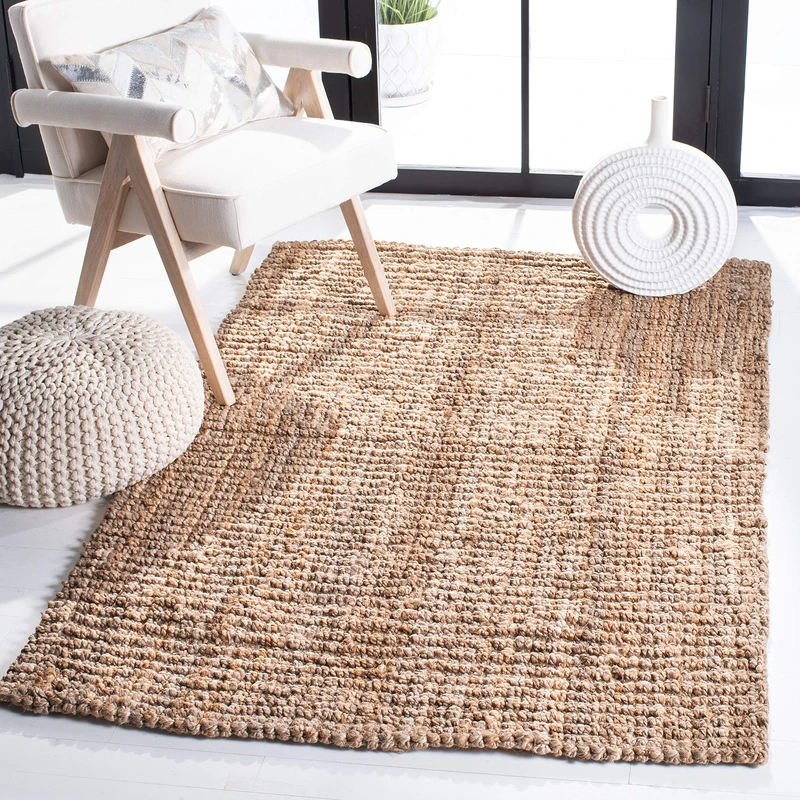 Safavieh Natural Fiber Indoor Hand Made Square Area Rug, Natural Fiber Collection, NF447, in Natural, 122 X 122 cm for Living Room, Bedroom or Any Indoor Space - Image 1