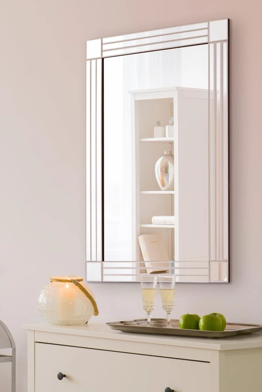 Silver Triple Bevelled Venetian Wall Mirror 3Ft X 2Ft (91cm X 61cm)