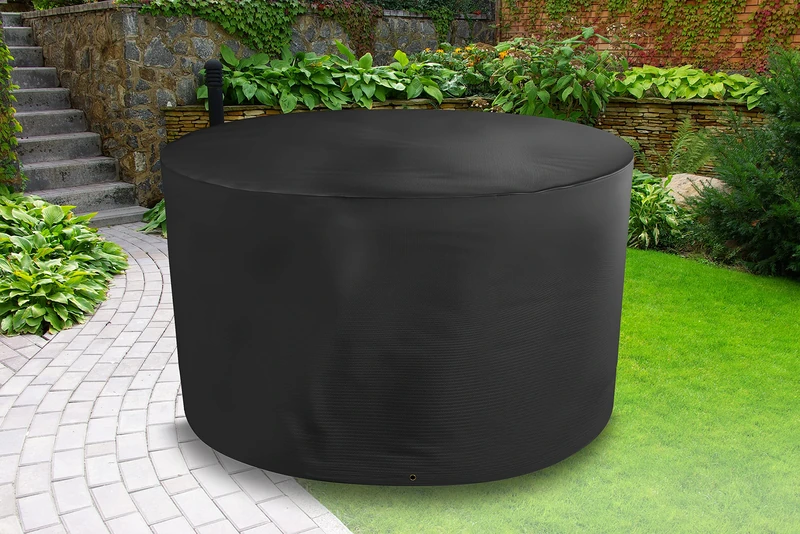 Bosmere Protector 6000 | Circular Garden Table Cover | D 102cm H 71cm | 100% Waterproof, UV Protected, Heavy Duty 600D | 6 Year Guarantee | D540, Black