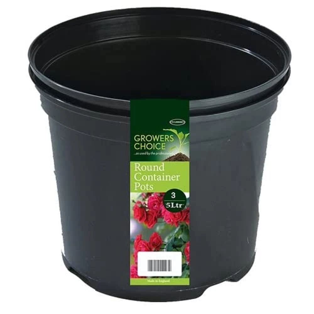 Tildenet 5 Litre N200 Round Container Pot (Pack of 3), Black