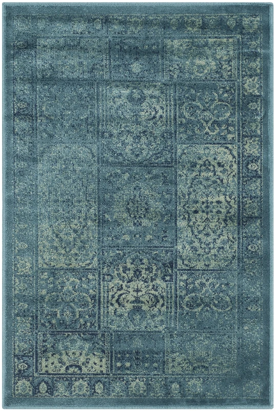 Safavieh Traditional Indoor Woven Rectangle Area Rug, Vintage Collection, VTG127, in Turquoise / Multi, 99 X 170 cm for Living Room, Bedroom or Any Indoor Space