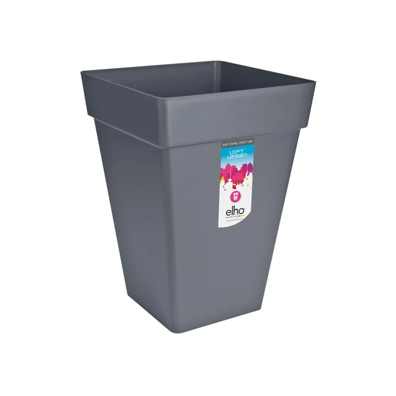 elho Loft Urban Square High 37cm Flower Pot - Anthracite