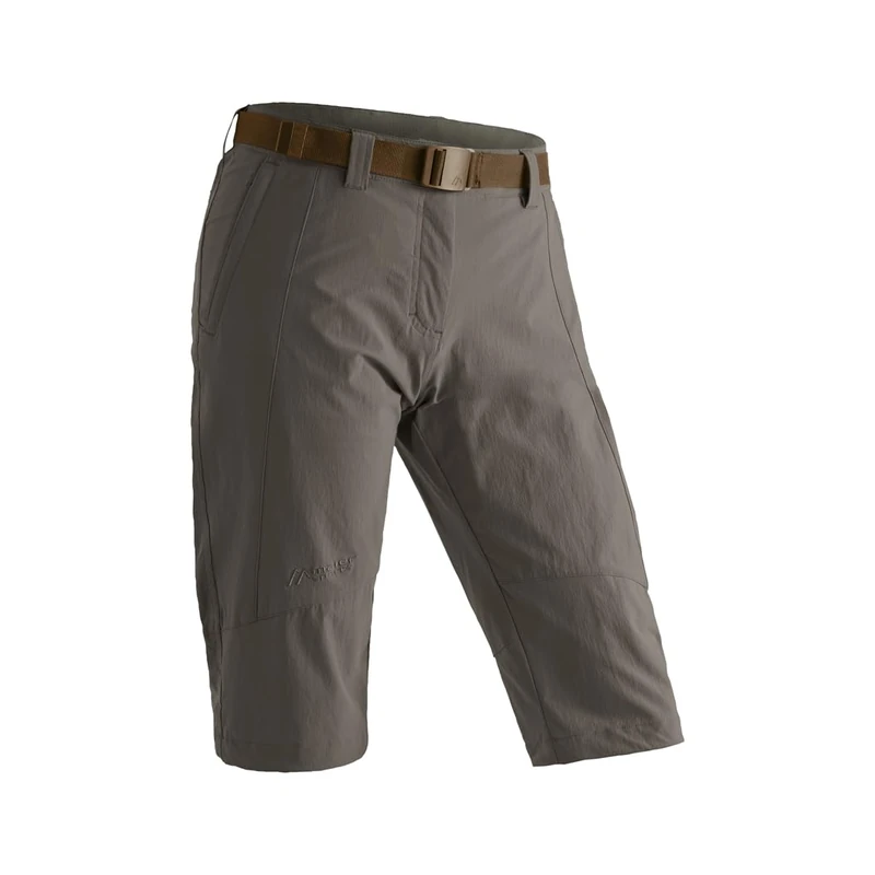 maier sports Kluane, Women's Short Hiking Trousers, Water-Repellent Outdoor Trousers for Trekking and Hiking, PFC-Free, mSTRETCH pro 4 & dryprotec Teak