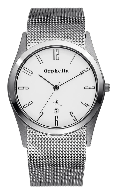 Orphelia Men's Quartz Watch with White Analogue Dial and Silver Stainless Steel Bracelet OR22770288