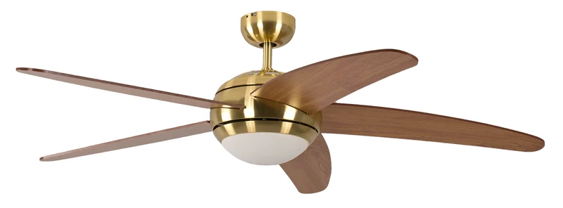 Pepeo Melton Brass 52 inch Ceiling Fan with Light and Remote