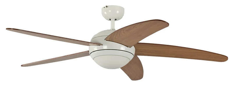Pepeo Ceiling Fan Melton White 52 inch with Light and Remote Control Blades Honey Maple