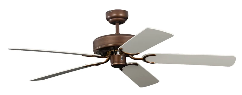 Potkuri 52 inch / 132 cm Ceiling Fan without Lights in Aged Bronze with Pull Cord and Blades White