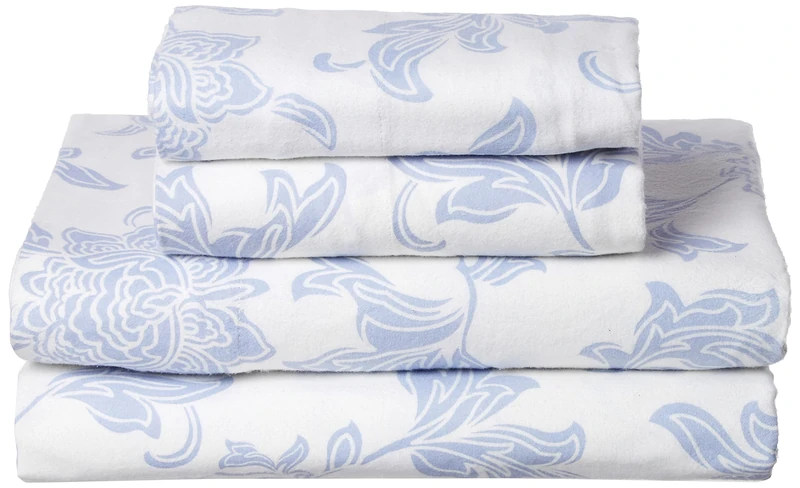 Celeste Home Ultra Soft Flannel Sheet Set with Pillowcase, Queen, Corsage - Image 1