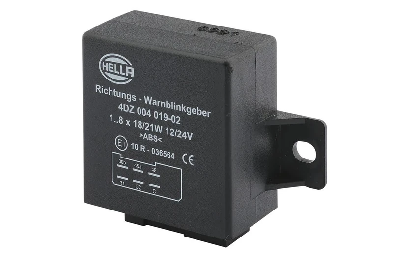 HELLA 4DZ 004 019-021 Flasher Unit - 12/24V - 6-pin connector - mounting - Electronic - with holder