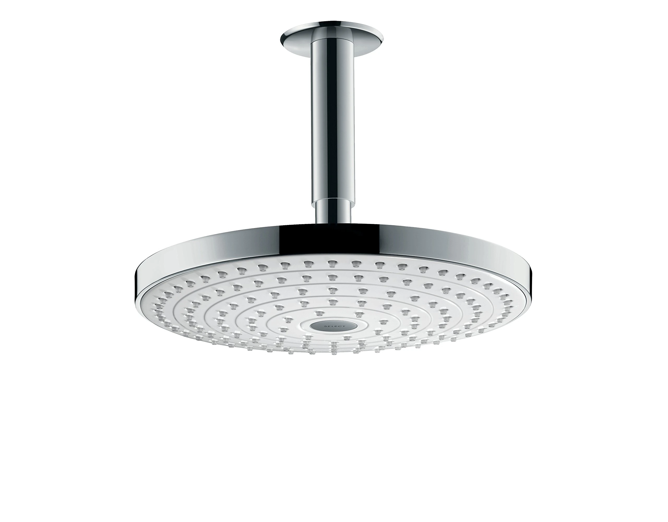 hansgrohe Raindance Select S 240 overhead shower with ceiling connector and 2 spray modes, white/chrome 26467400
