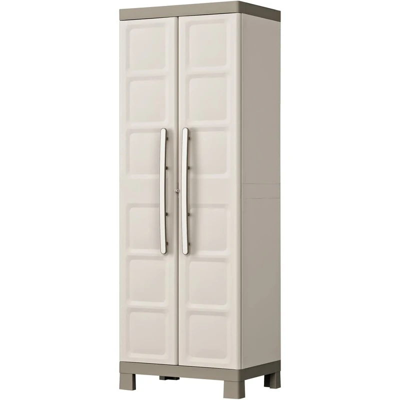 Keter Excellence High Indoor Garage Utility Multi purpose Cabinet - Sand/Dove Grey