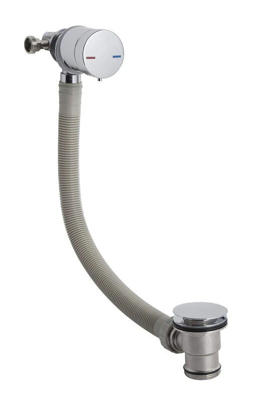 nuie E301 Series Two ǀ Modern Bathroom Freeflow Bath Filler for Baths up to 10mm Thick, 550mm x 65mm, Chrome
