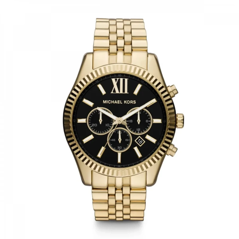 Michael Kors - Lexington Chronograph Watch with Gold Stainless Steel Strap for Men MK8286