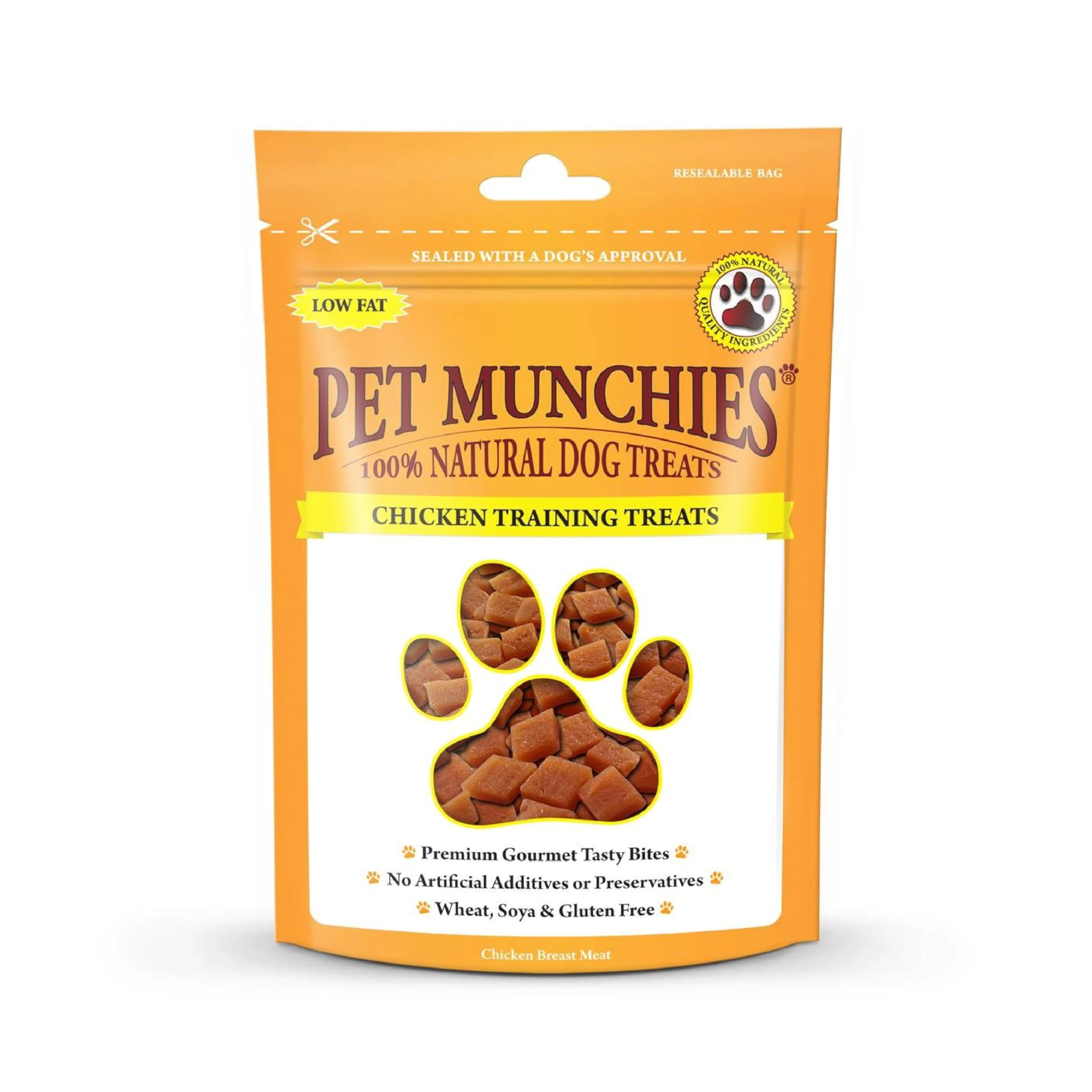 Pet Munchies Chicken Dog Training Treats, Grain Free Tasty Bites with Natural Real Meat, Low in Fat 50g