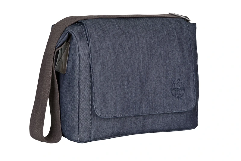 Lässig Baby Nappy Changing Bag Diaper Bag with Accessories/Green Label Small Messenger Bag Update, Denim Blue