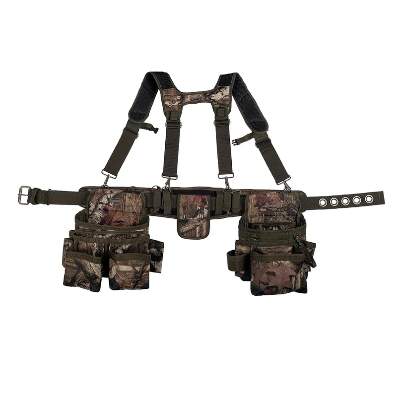 Bucket Boss - Camo Tool Belt with Suspenders, Tool Belts - Original Series (85035), Multicolor, 52”