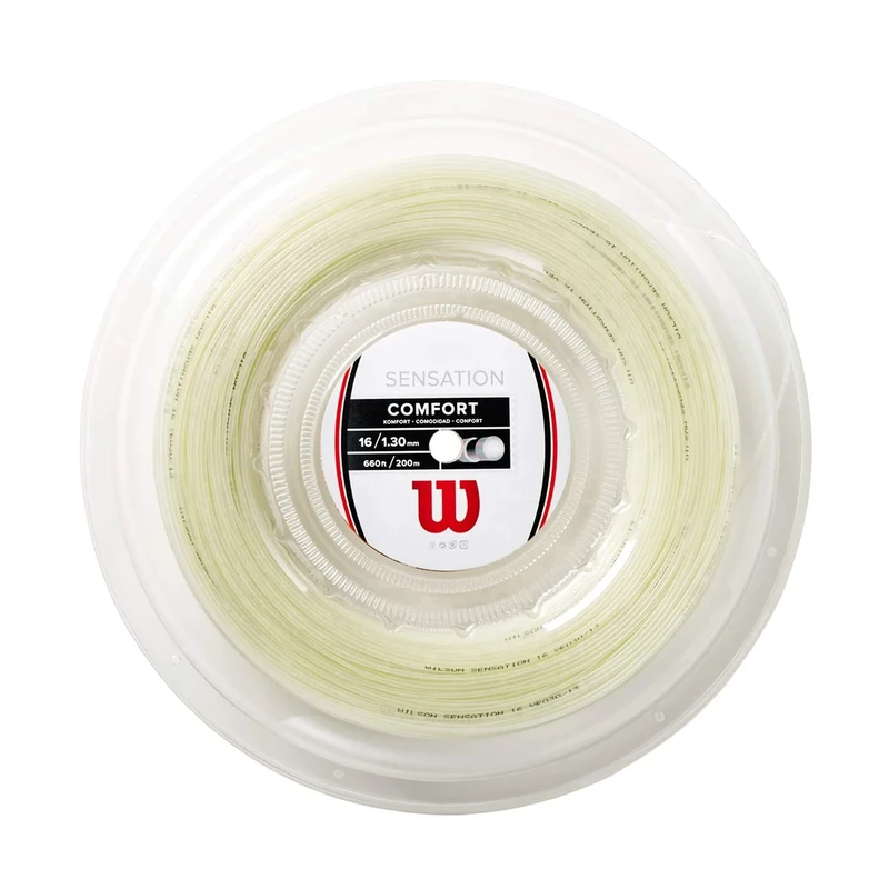 WILSON Sensation Tennis String Set and 200m Reel, Transparent/Natural