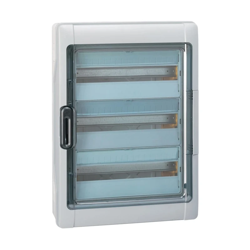 Legrand, Plexo 601987 Wet Room Distributor, Fuse Box, Surface-Mounted, IP65 - IK09, 3 Rows, 54 Modules, Indoor and Outdoor Use, Retrofittable, Protection Class II, -20 to +70 °C, 622 x 448 x 161 mm