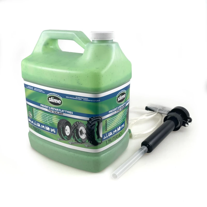 Slime 10206-5 Flat Tyre Puncture Repair Sealant with Pump, suitable for Tractors, Lorries, trailers, off-road vehicles and quads, Non-toxic, eco-friendly, 3.78 Litre (1 Gallon) bottle