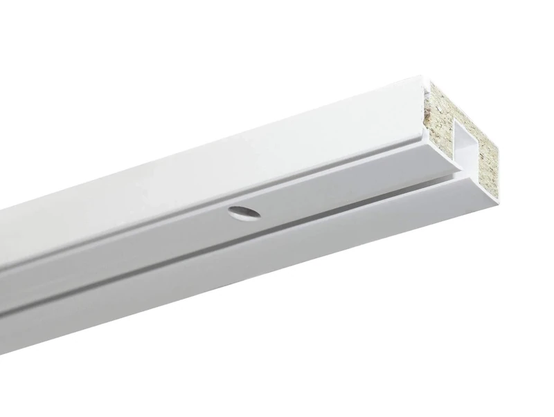 Gardinia GE1 Curtain Rail with Panel Mounting, 1-Track, Plastic, 150 cm, White