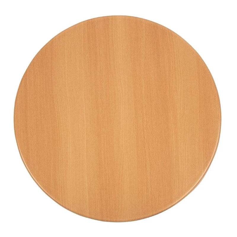 Bolero Pre-drilled Round Tabletop 600(Dia) mm, Beech Effect, Size: 30 x 600 mm, Indoor Use, Honeycomb Core Heat Resistant GG642