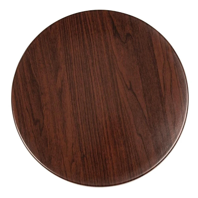 Bolero Pre-drilled Round Table Top in Dark Brown - 600(W) x 600(D) mm