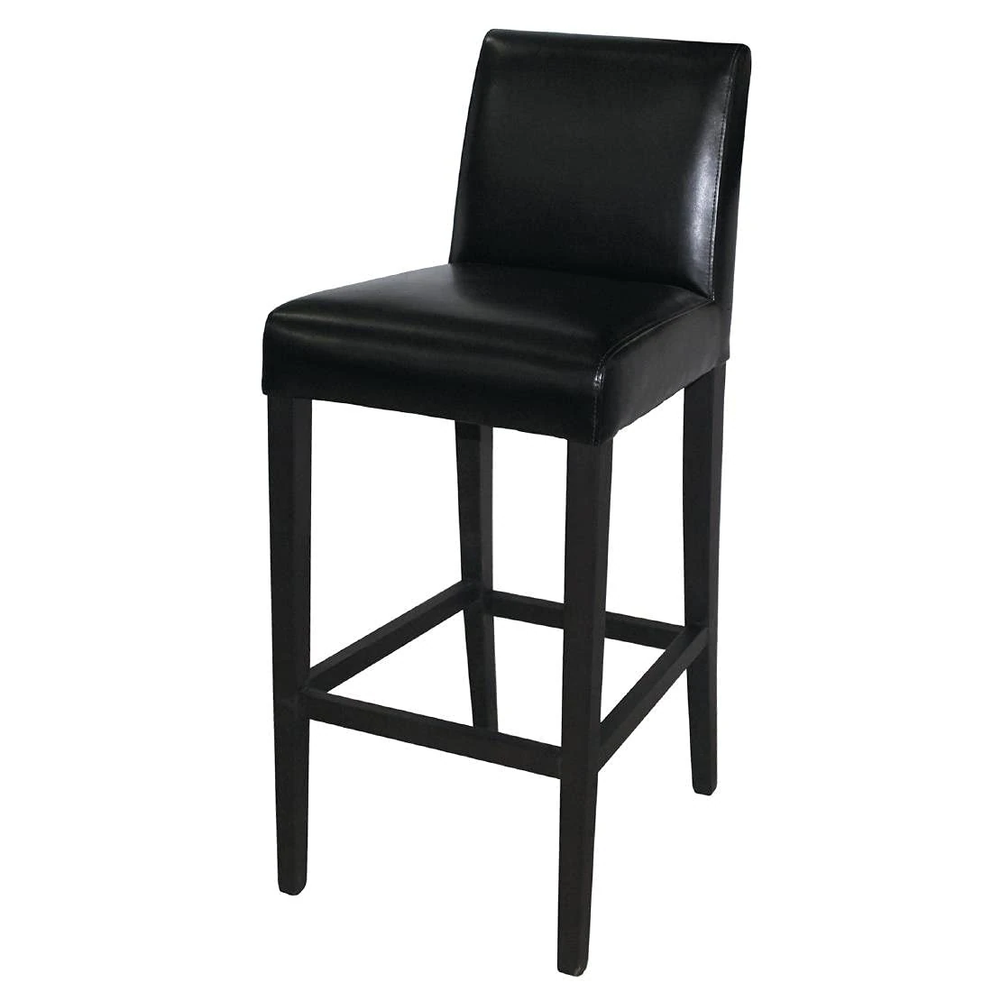 Bolero Faux Leather High Bar Stool 1030X440X540mm Black Kitchen Breakfast Swivel