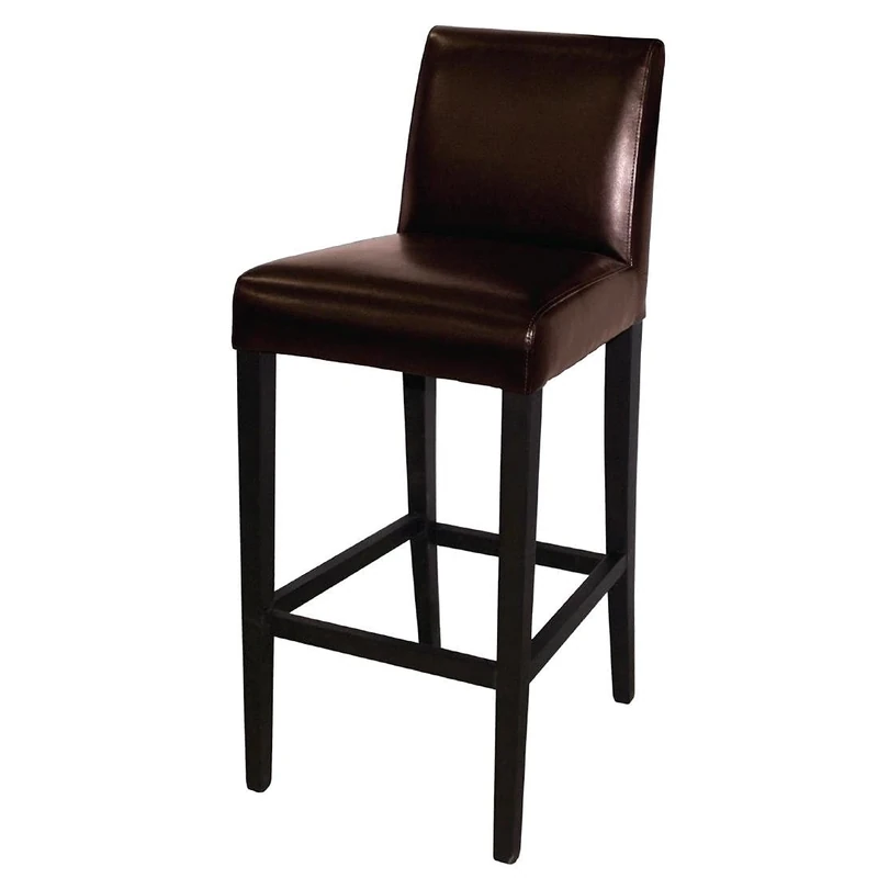Bolero Faux Leather High Bar Stool with Full Back 1030X440X540mm Dark Brown