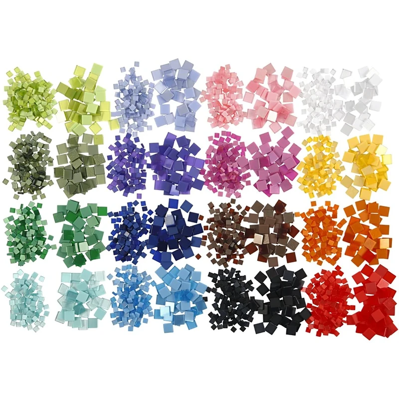 Mini Mosaic, size 5x5 mm, size 10x10 mm, excluding assortment box, 32x25g