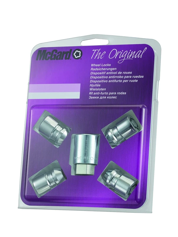 McGard 24238SU Wheel Lock Nuts SU M12 x 1,5, cone seat, Overall length 37,0 mm, Hex size 21mm, Key diameter 27,7 mm,Chrome