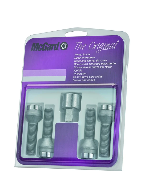 27244SU Wheel Lock Bolts SU M14 x 1,25, cone seat, shaft length 42,3 mm, Overall length 65,5 mm, Hex size 17mm, Key diameter 25,8 mm