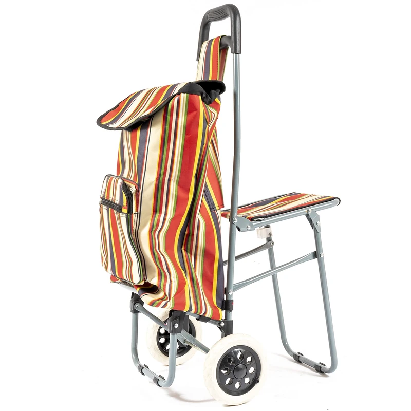 NRS Healthcare Single Wheels Leisure Shopping Trolley with Seat