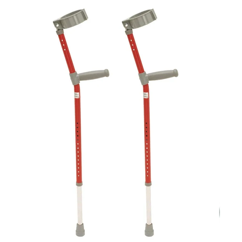 NRS Healthcare Red Coloured Crutches (Eligible for VAT relief in the UK)