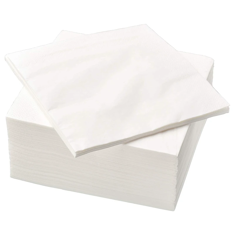 IKEA FANTASTISK White Paper Napkins - 100 Pack - 40x40 cm