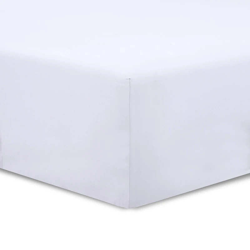 Vision Fitted sheet, 100% cotton, white, 180 x 200 cm - Image 1