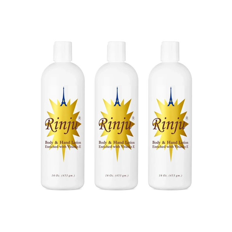 Rinju Body & Hand Lotion 16oz Enriched With Vitamin-E (3 Pack)