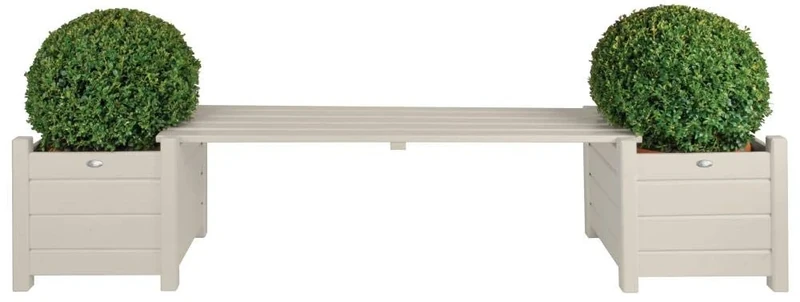 Fallen Fruits CF33W Bench with Planters - Cream