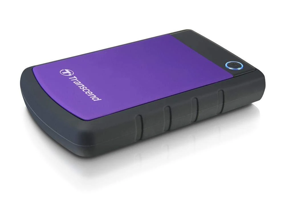 Transcend 2TB StoreJet 25M3P rugged 2.5 Inch external hard drive USB Type-C USB 3.1 Gen 1 interface,Compact and Lightweight with Lightning-Fast Speeds,a One Touch Backup Button Purple - TS2TSJ25H3P