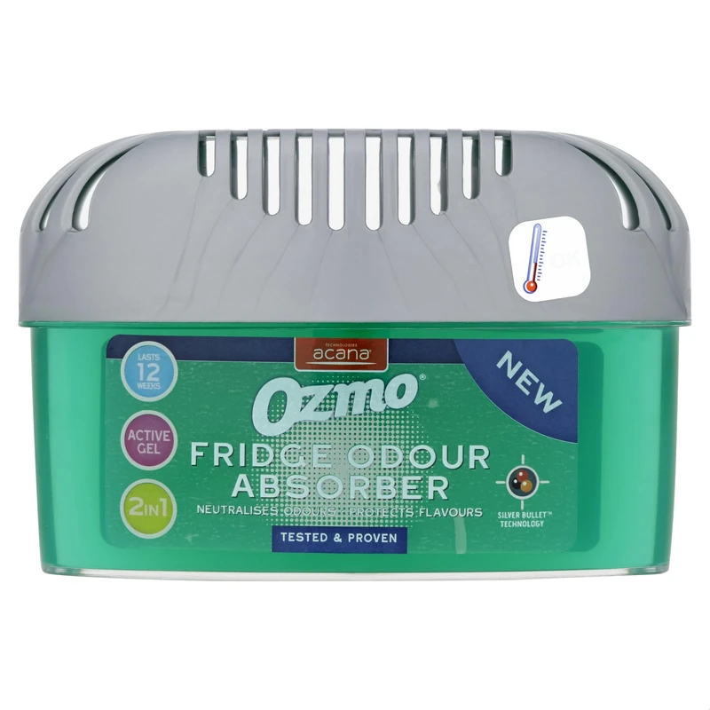 Ozmo 2 in Fridge Odour Absorber 200g | Lasts 12 Weeks | Neutralises Odours & Protects Flavours | Safe Temperature Indicator - Image 1