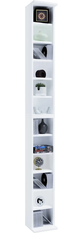 VCM Archiving System Bigol for 204 CDs with Wood Structure Reproduction, White - Image 1
